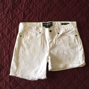 white denim shorts